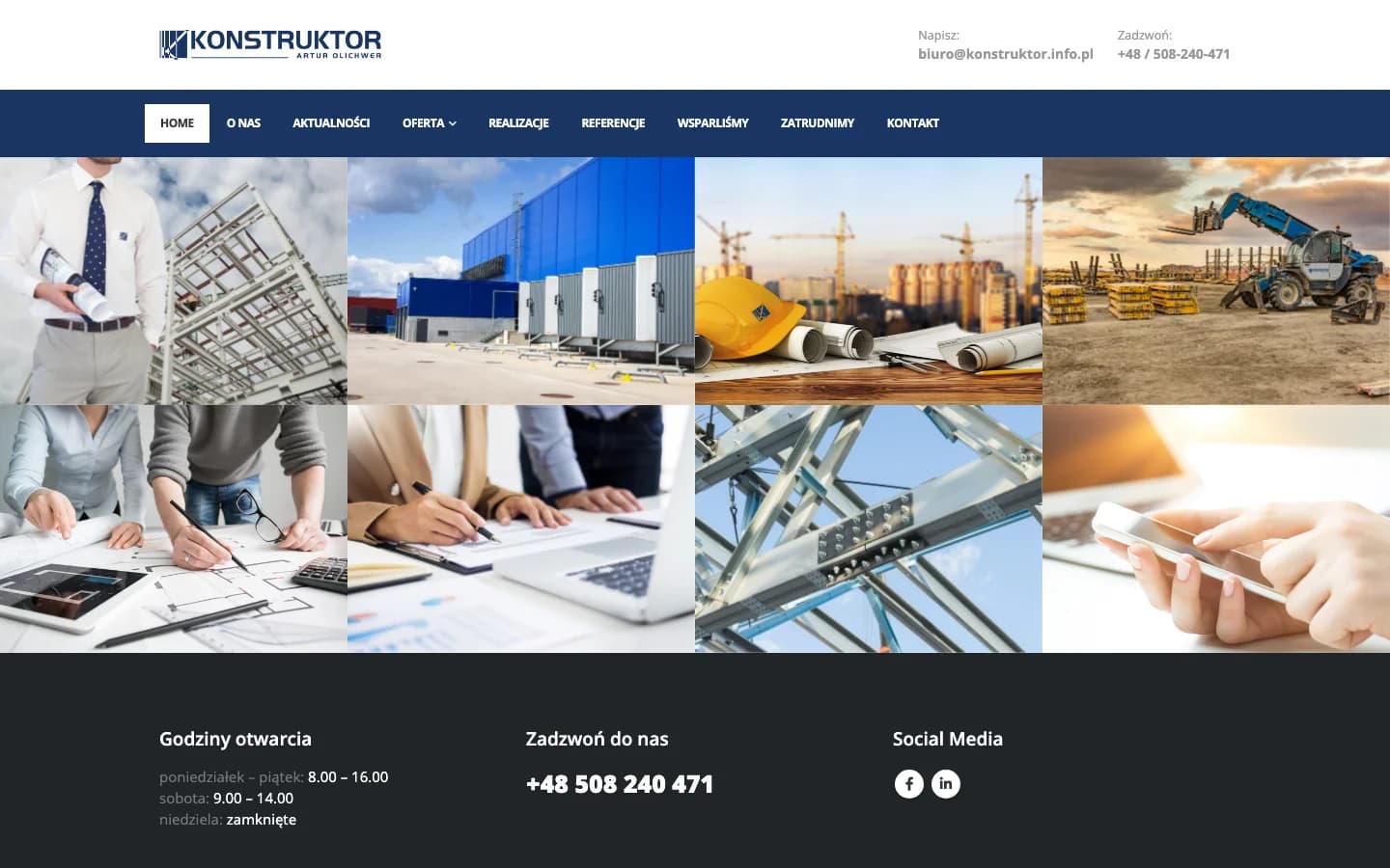 Konstruktor — strona przed realizacją